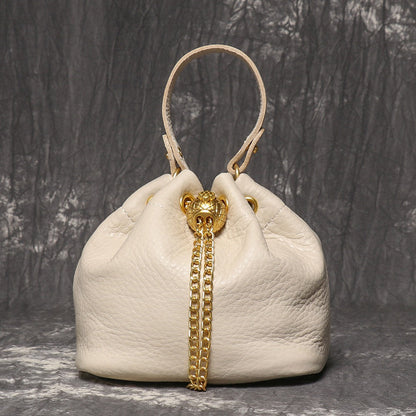 Crossbody Bag for Women – Genuine Leather, Genuine Leather Bucket Handmade Cowhide – detail view 12