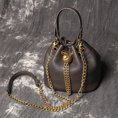 Crossbody Bag for Women – Genuine Leather, Genuine Leather Bucket Handmade Cowhide – detail view 18