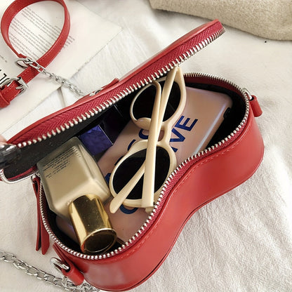 Crossbody Bag for Women – Gothic Heart Blade Zipper Chain – detail view 8