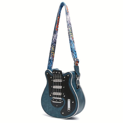 Crossbody Bag – Guitar Shaped Y2k Chain Rivet – detail view 5