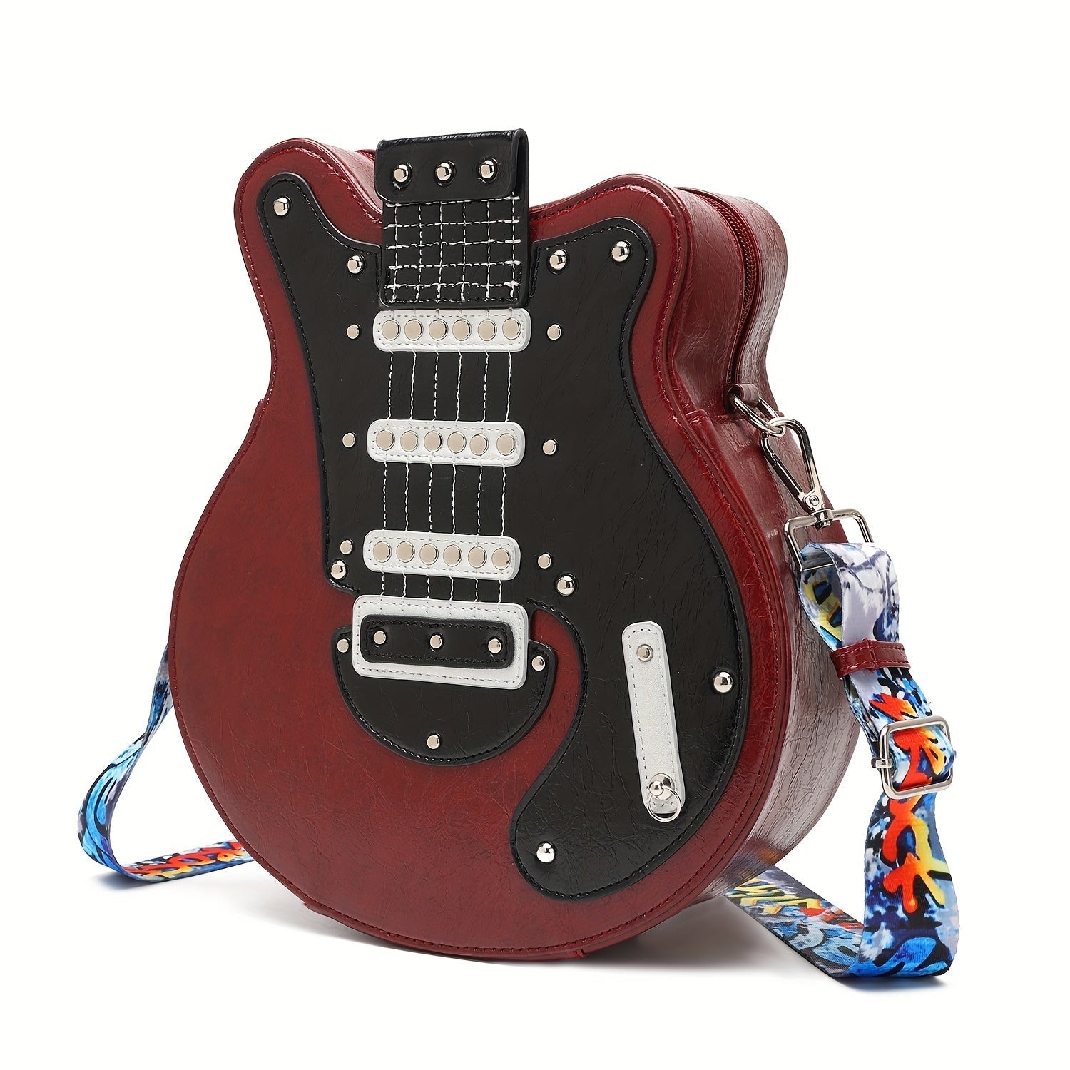 Crossbody Bag for Women – Guitar Shaped Y2k Punk Style – front view - product view 33