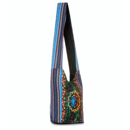 Crossbody Bag for Women – Handmade Cotton Yin Yang Hobo – alternate view