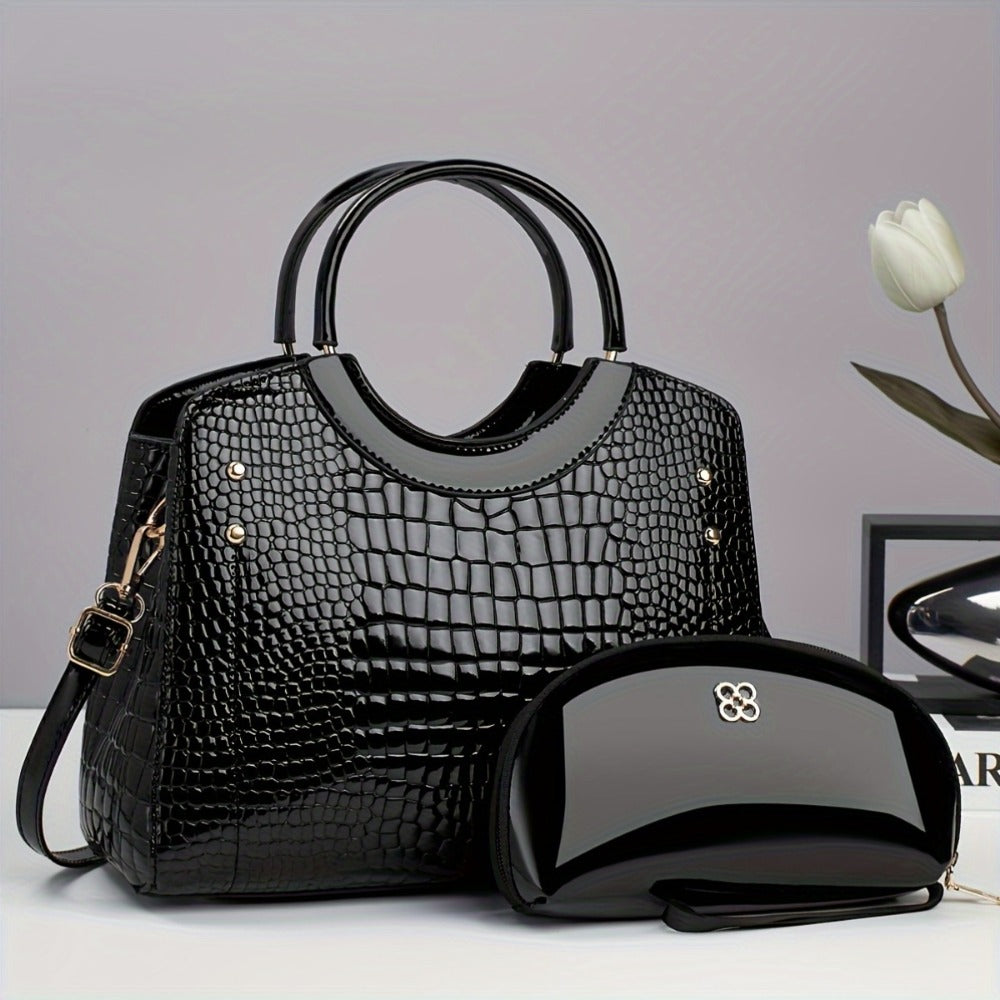 Crossbody Bag for Women – Large Capacity, Crocodile Print Large Capacity Set – detail view 16