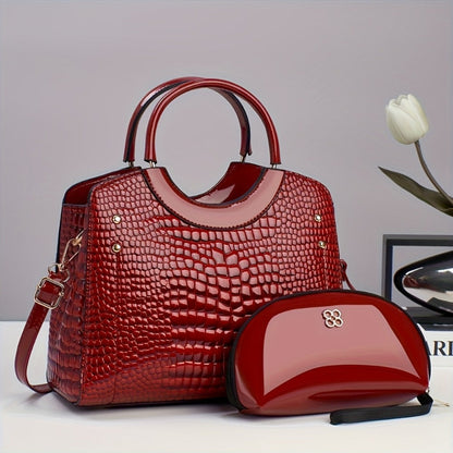 Crossbody Bag for Women – Large Capacity, Crocodile Print Large Capacity Set – detail view 19