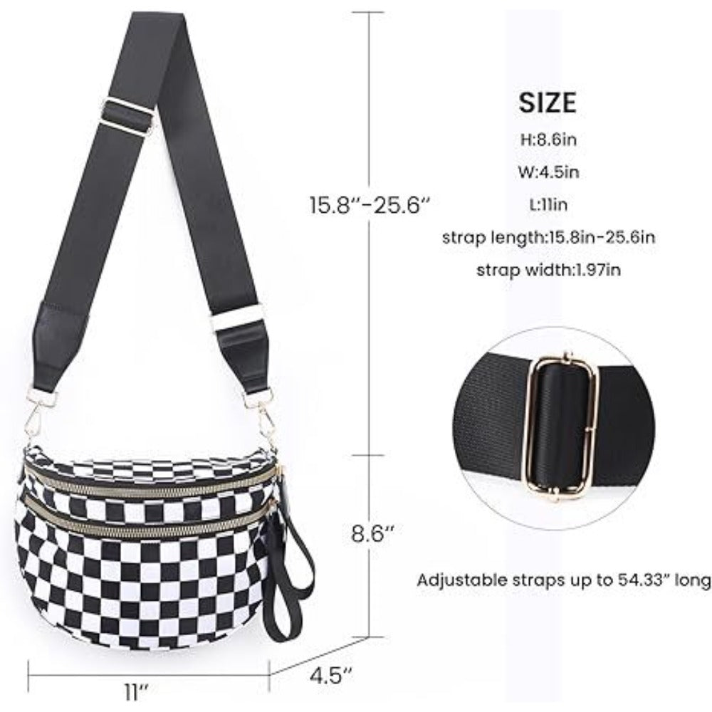 Crossbody Bag for Women – Large Capacity, Plaid Large Capacity Drawstring Closure – detail view 36