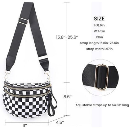 Crossbody Bag for Women – Large Capacity, Plaid Large Capacity Drawstring Closure – detail view 36