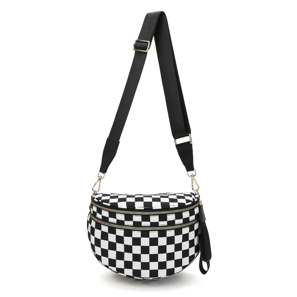 Crossbody Bag for Women – Large Capacity, Plaid Large Capacity Drawstring Closure – detail view 12