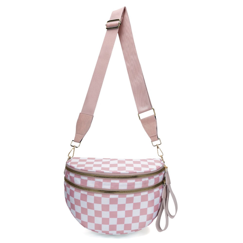 Crossbody Bag for Women – Large Capacity, Plaid Large Capacity Drawstring Closure – detail view 4