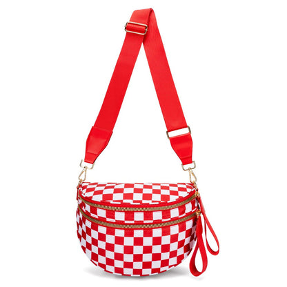 Crossbody Bag for Women – Large Capacity, Plaid Large Capacity Drawstring Closure – detail view 5