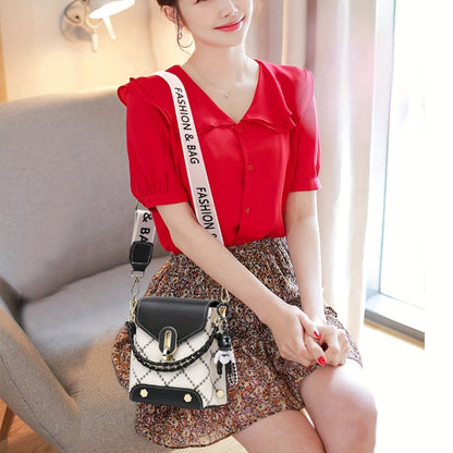Crossbody Bag for Women – Mini, Mini Plaid Luxury Style Flap – detail view 12