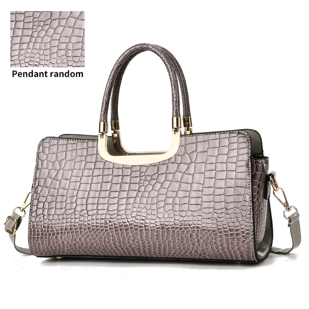 Crossbody Bag for Women – Polyester, Croc Print Glossy Evening Way – detail view 10