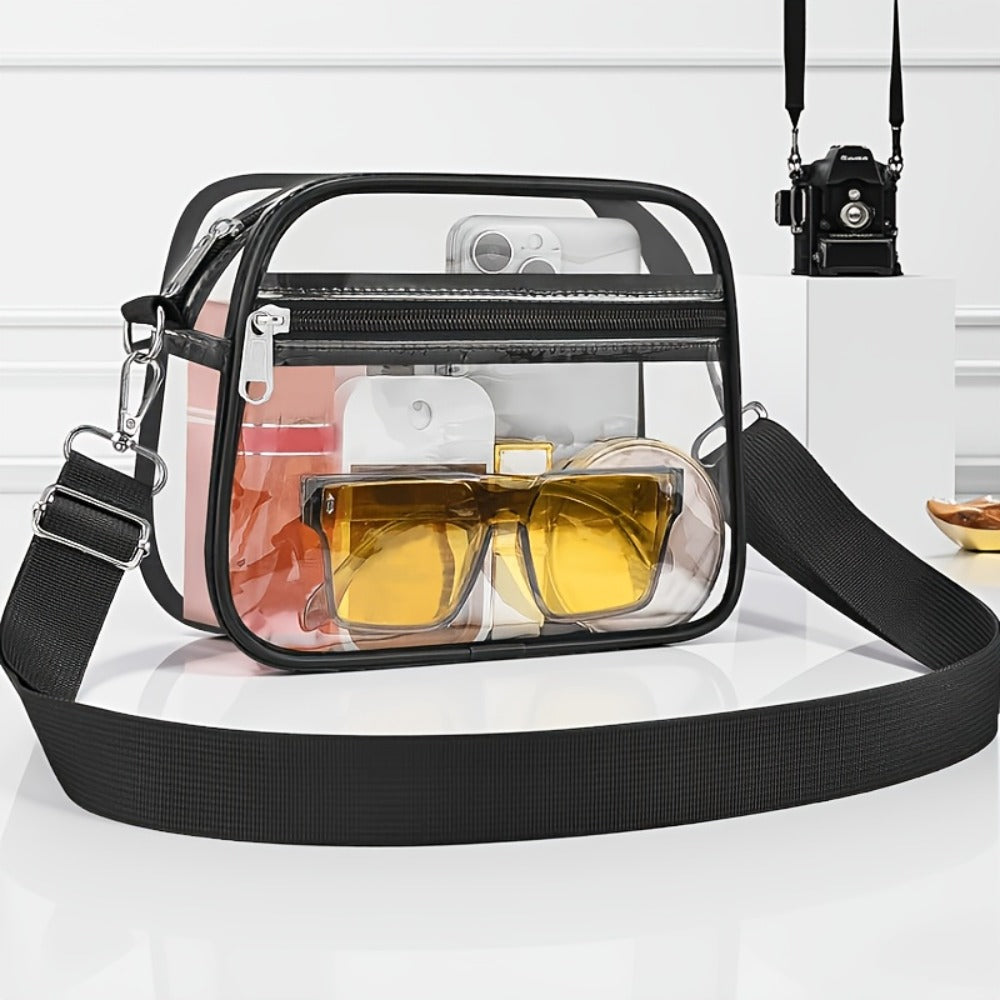 Crossbody Bag – PVC, Clear, Transparent, Adjustable Strap – alternate view