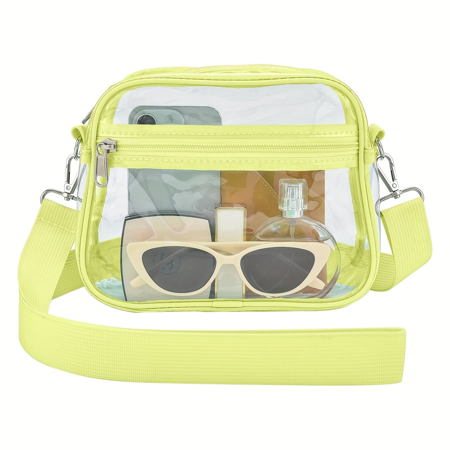 Crossbody Bag for Women – PVC, Clear, Transparent, Adjustable Strap – front view - product view 23