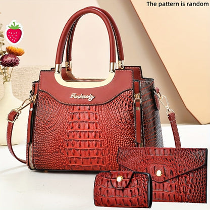Crossbody Bag for Women – for Travel & Everyday Use, Crocodile Pattern Set Detachable – detail view 2