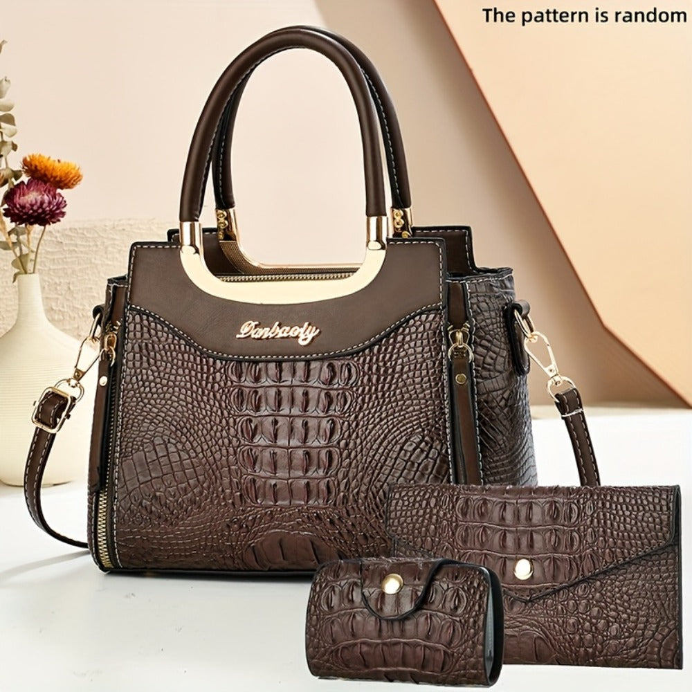 Crossbody Bag for Women – for Travel & Everyday Use, Crocodile Pattern Set Detachable – detail view 5