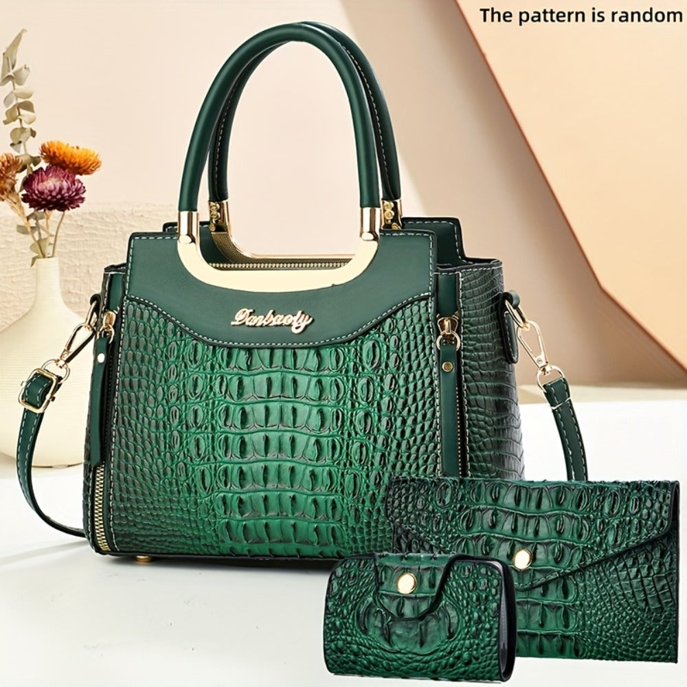 Crossbody Bag for Women – for Travel & Everyday Use, Crocodile Pattern Set Detachable – detail view 7
