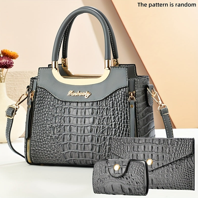 Crossbody Bag for Women – for Travel & Everyday Use, Crocodile Pattern Set Detachable – detail view 9
