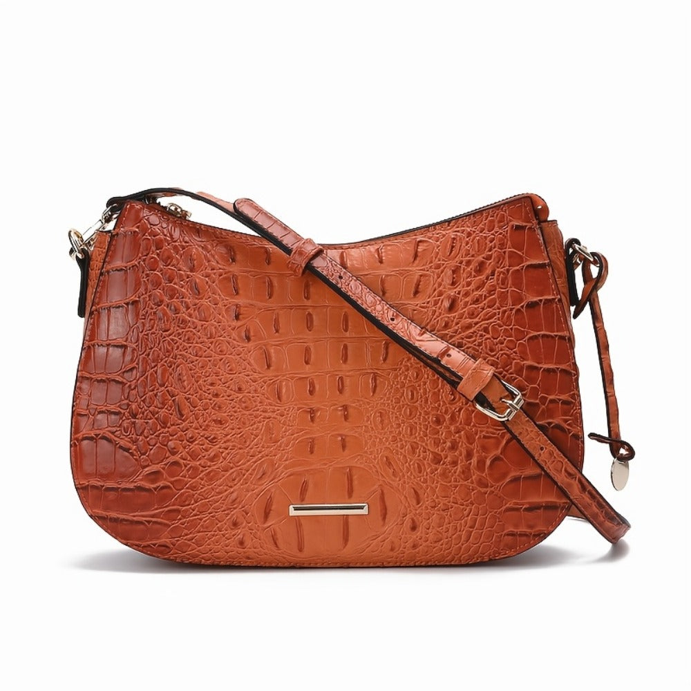 Crossbody Bag for Women – for Travel & Everyday Use, Crocodile Pattern Vintage Textured – detail view 7