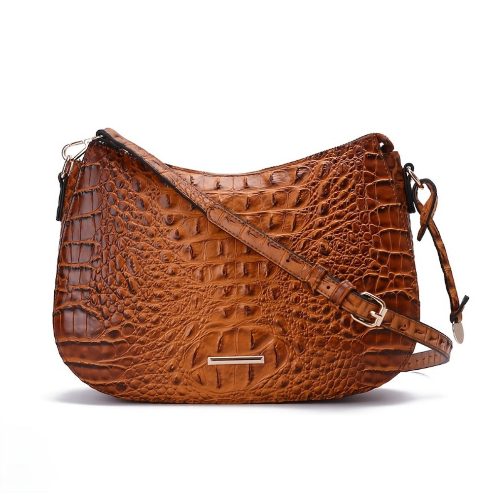 Crossbody Bag for Women – for Travel & Everyday Use, Crocodile Pattern Vintage Textured – detail view 13
