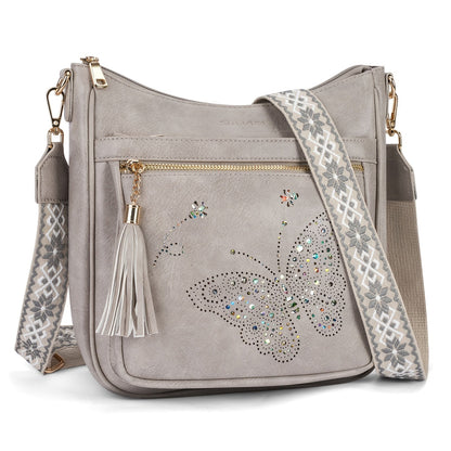Crossbody Bag for Women – for Travel & Everyday Use, Vintage Pattern Adjustable Strap – front view - product view 17
