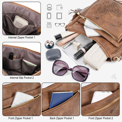 Crossbody Bag for Women – for Travel & Everyday Use, Vintage Pattern Adjustable Strap – detail view 11