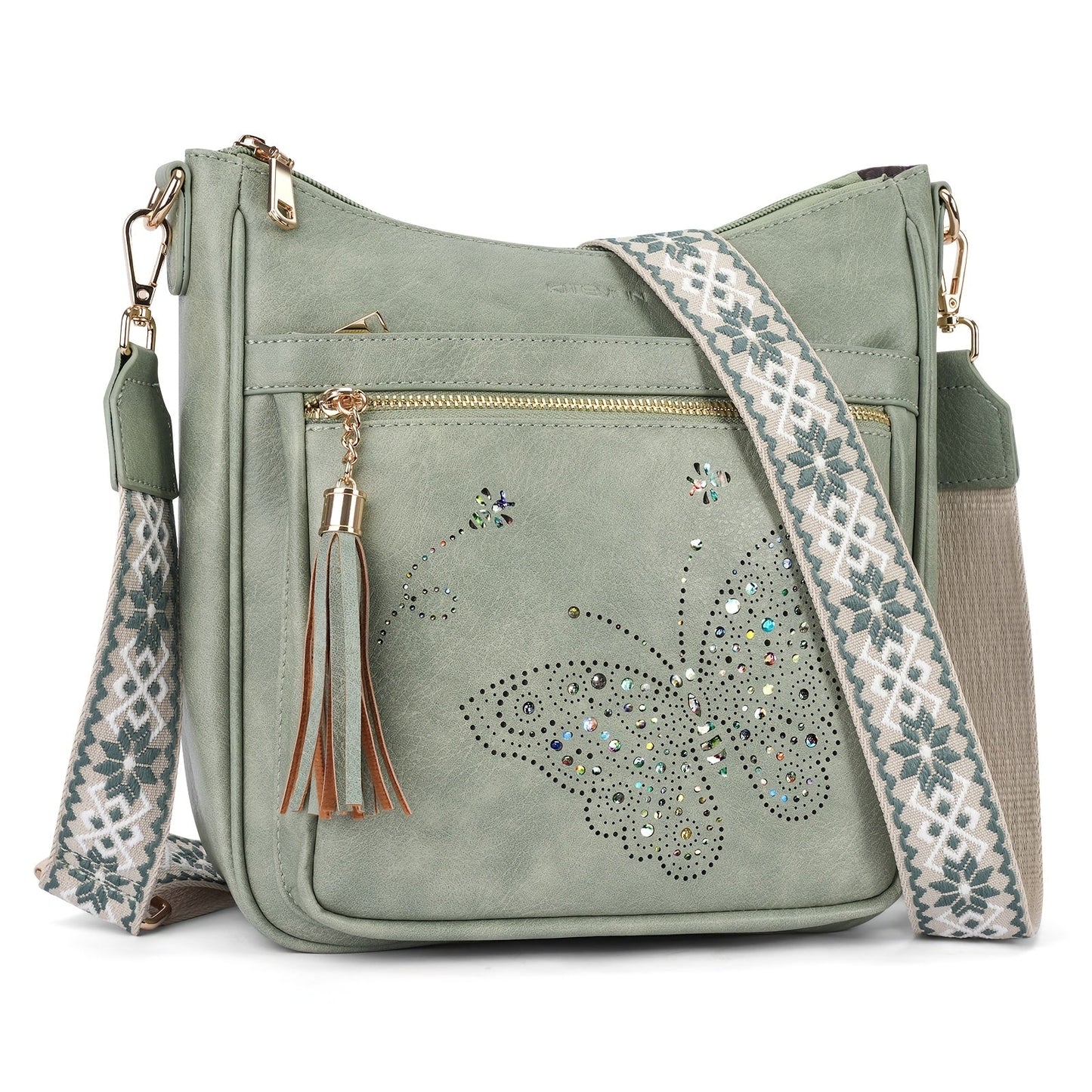 Crossbody Bag for Women – for Travel & Everyday Use, Vintage Pattern Adjustable Strap – alternate view