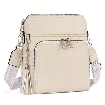 Crossbody Bag for Women – for Travel, Faux Leather Boho Tassel Chic – detail view 22