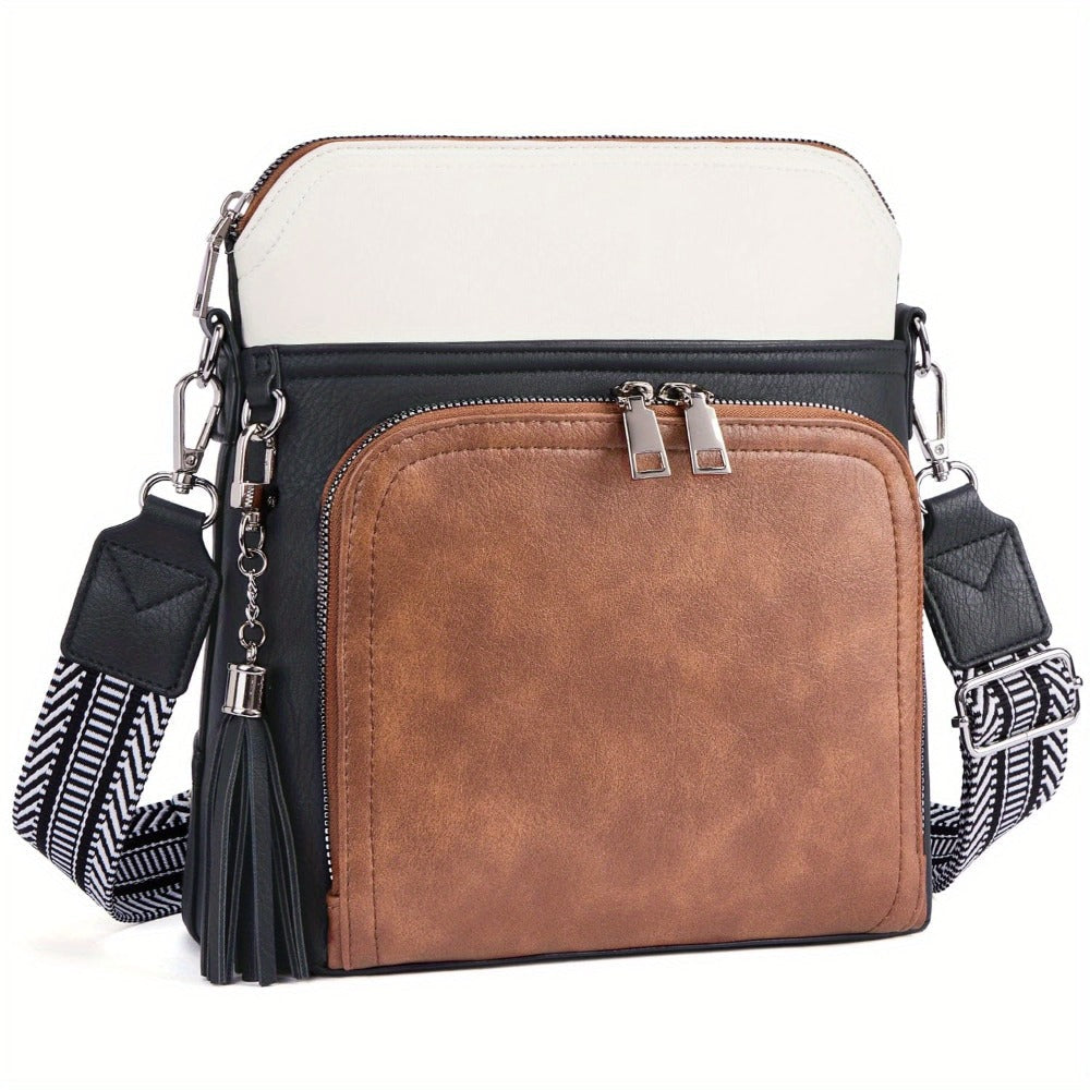 Crossbody Bag for Women – for Travel, Faux Leather Boho Tassel Chic – detail view 9