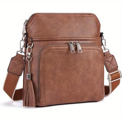 Crossbody Bag for Women – for Travel, Faux Leather Boho Tassel Chic – detail view 2