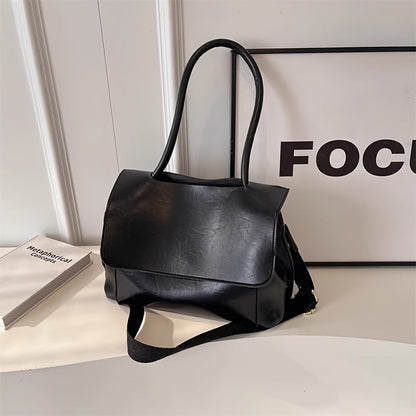 Crossbody Bag for Women – Vintage Leather Satchel Handmade Top – detail view 2