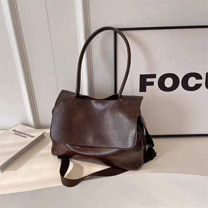 Crossbody Bag for Women – Vintage Leather Satchel Handmade Top – detail view 7