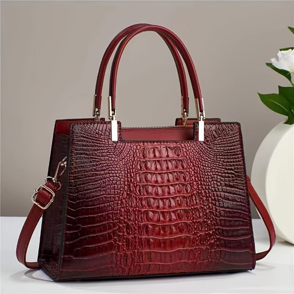 Crossbody Bag for Women – for Work, Crocodile Pattern Gradient Color Multifunctional – detail view 6