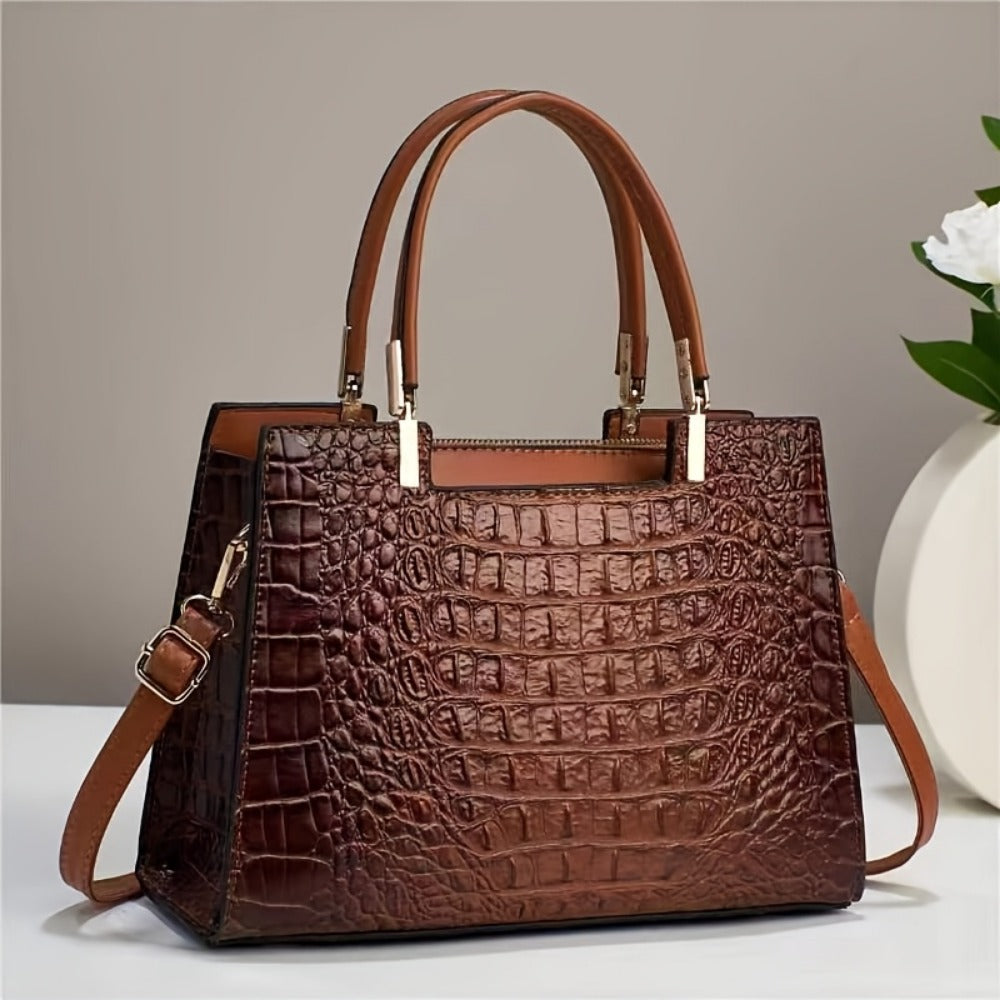 Crossbody Bag for Women – for Work, Crocodile Pattern Gradient Color Multifunctional – detail view 8