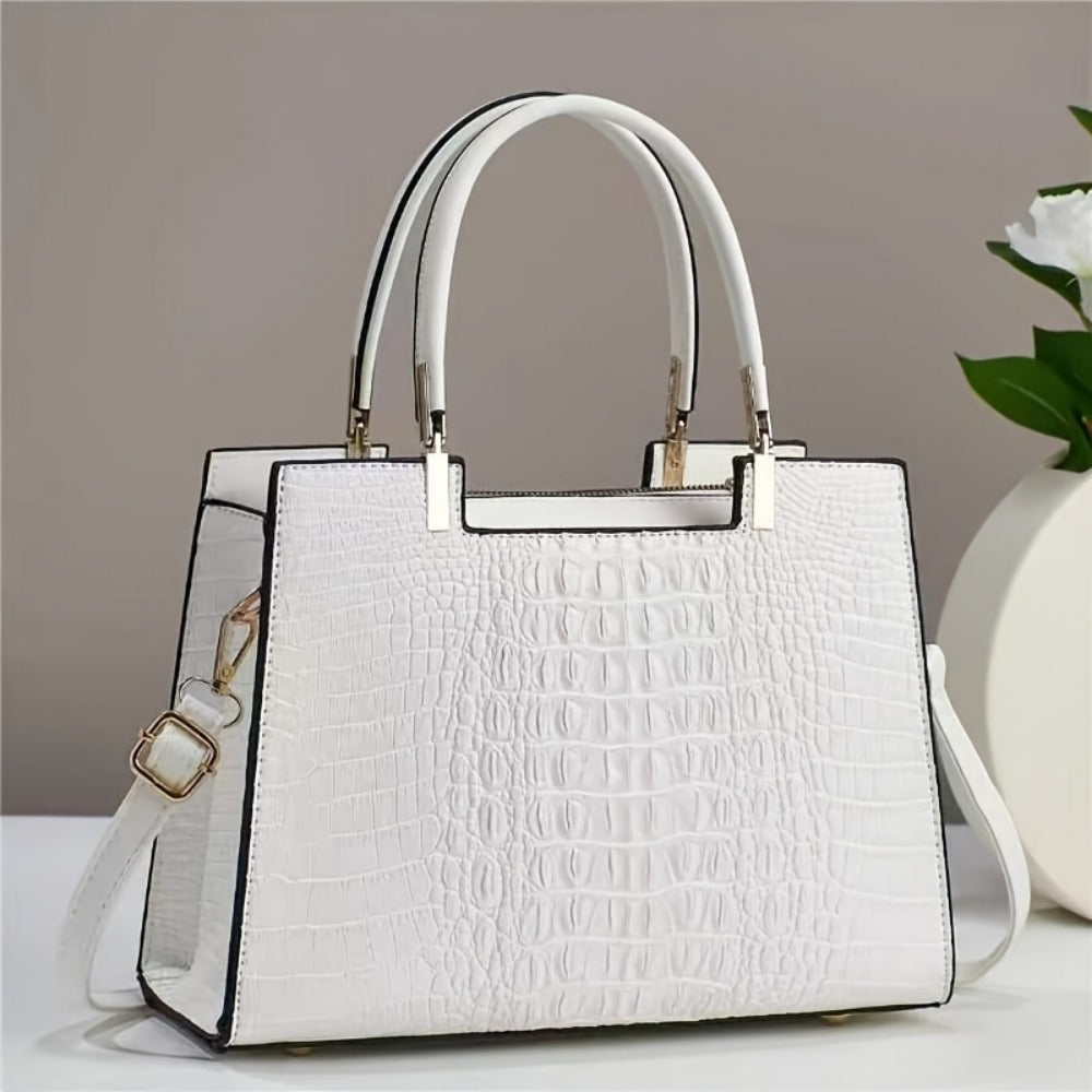 Crossbody Bag for Women – for Work, Crocodile Pattern Gradient Color Multifunctional – front view