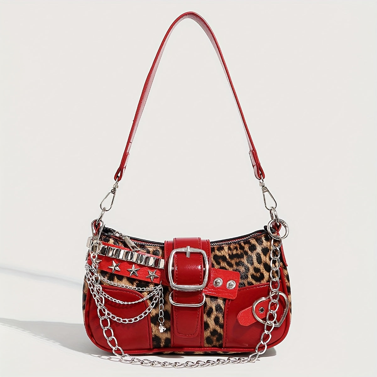 Crossbody Bag for Women – Y2k Leopard Print Chain Strap – detail view 8