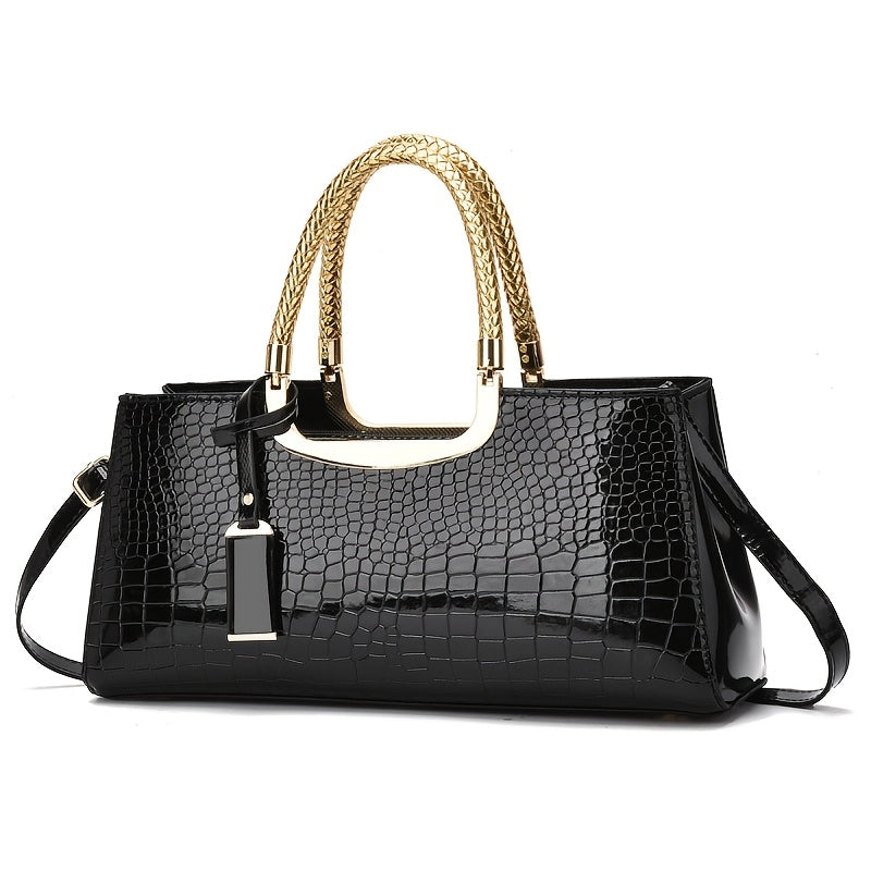 Women's Handbag – Alligator Pattern Evening Glossy Dinner – detail view 17