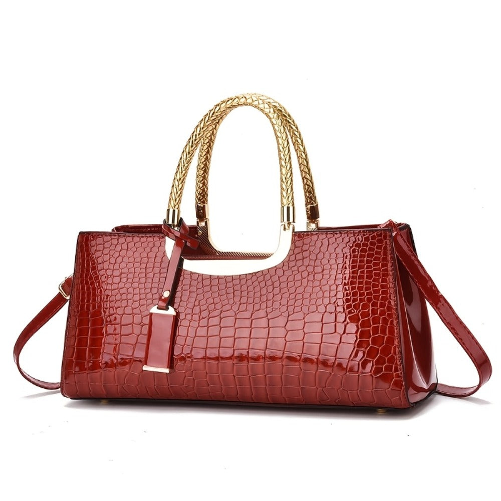 Women's Handbag – Alligator Pattern Evening Glossy Dinner – detail view 2