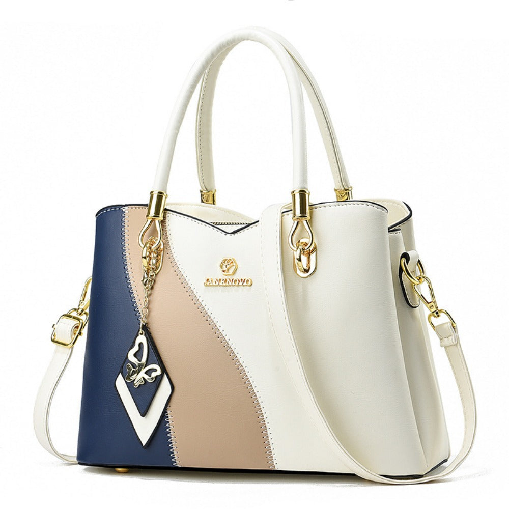 Women's Handbag – Large Capacity, Colorblock Satchel Large Capacity Faux – detail view 3