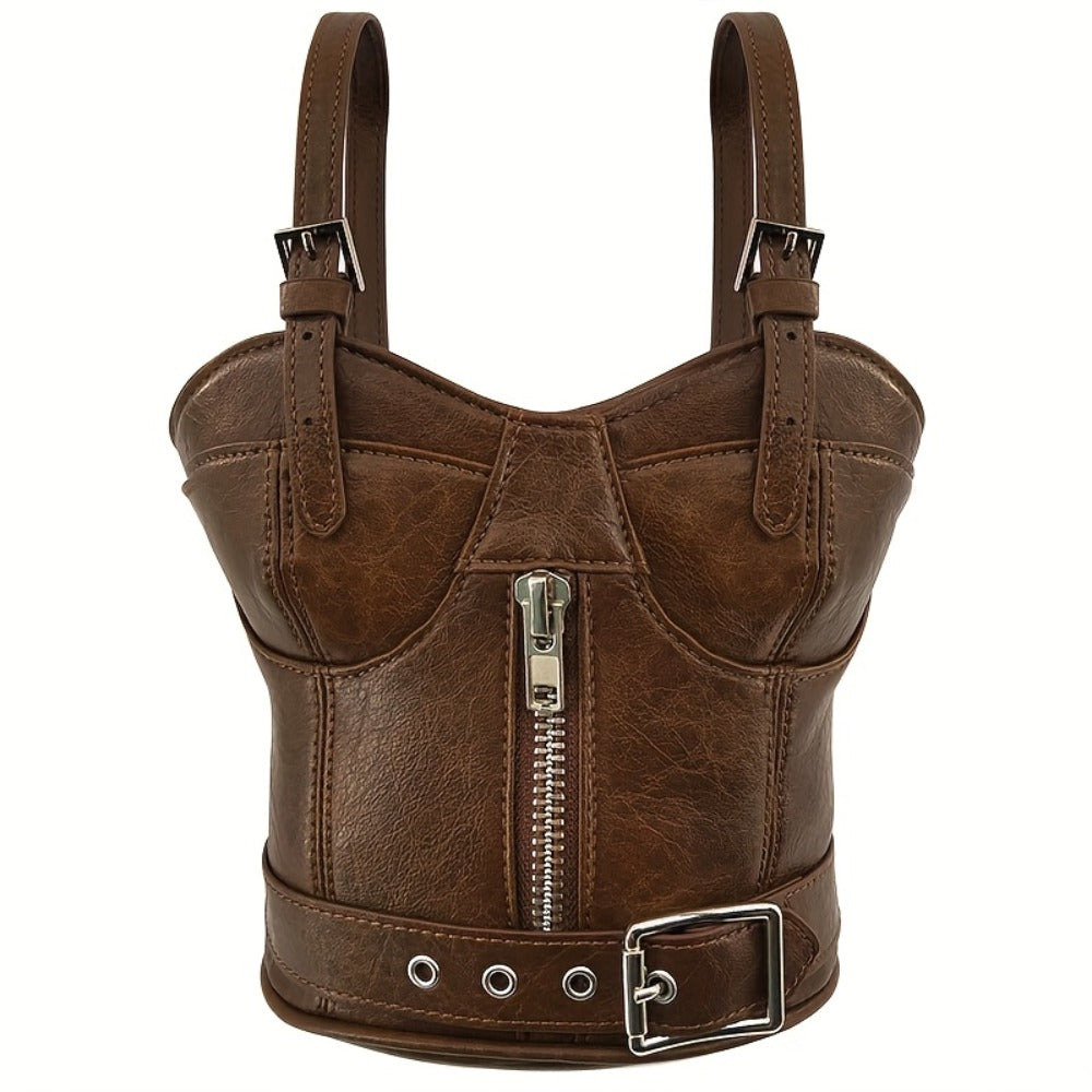 Women's Handbag – Mini, Dark Punk Zipper Creative Shape – detail view 2