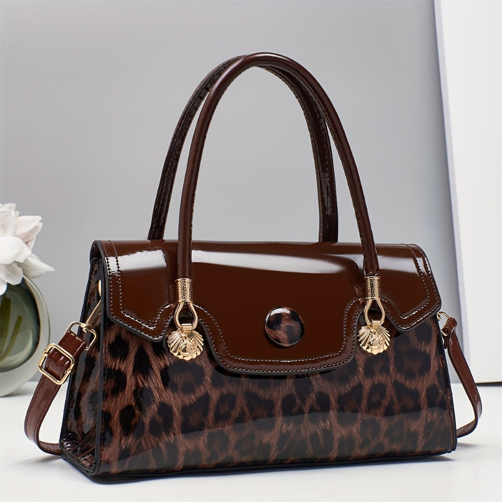 Shoulder Bag for Women – Adjustable Strap, Leopard Print Magnetic Snap Adjustable – detail view 11