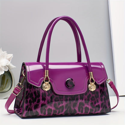 Shoulder Bag for Women – Adjustable Strap, Leopard Print Magnetic Snap Adjustable – alternate view