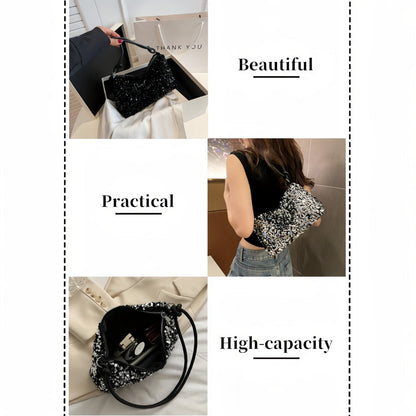 Shoulder Bag for Women – Adjustable Strap, Sequin Sparkly Evening Adjustable Strap – detail view 13