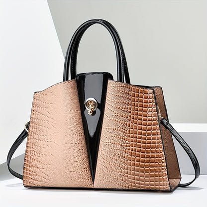 Shoulder Bag for Women – Genuine Leather, Genuine Leather Crocodile Texture Luxury – detail view 6