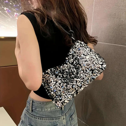Shoulder Bag for Women – Large Capacity, Sequin Large Capacity Glitter Zipper – detail view 10