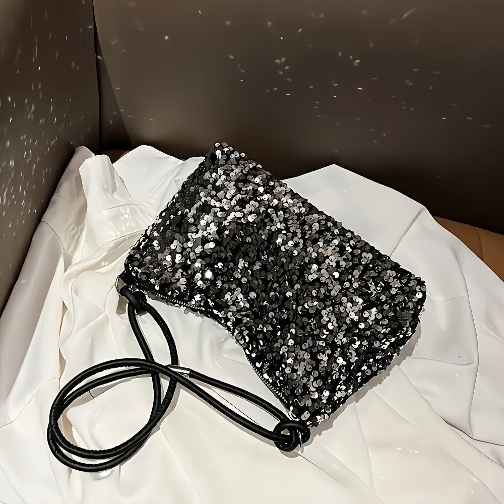Shoulder Bag for Women – Large Capacity, Sequin Large Capacity Glitter Zipper – detail view 2