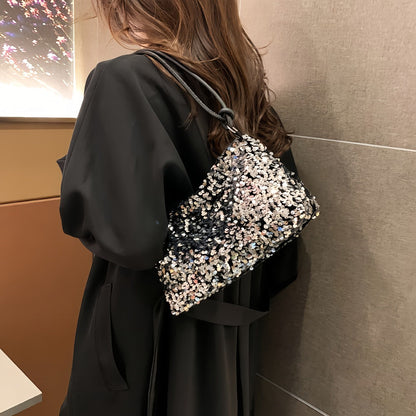 Shoulder Bag for Women – Large Capacity, Sequin Large Capacity Glitter Zipper – detail view 4