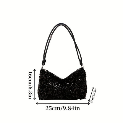 Shoulder Bag for Women – Large Capacity, Sequin Large Capacity Glitter Zipper – detail view 7