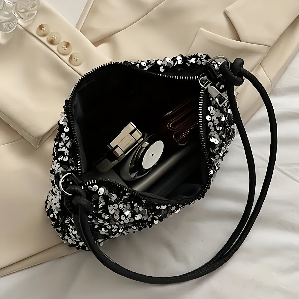 Shoulder Bag for Women – Large Capacity, Sequin Large Capacity Glitter Zipper – detail view 8