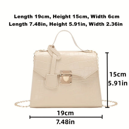 Shoulder Bag for Women – Mini, Crocodile Pattern Small Square Fashionable – detail view 6
