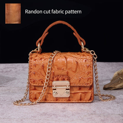 Shoulder Bag for Women – Polyester, Crocodile Print Golden Hardware Detachable – detail view 3